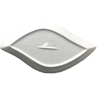 Assiettes en forme de feuille en céramique personnalisée en porcelaine en forme de feuille blanche en arrangement de fleurs