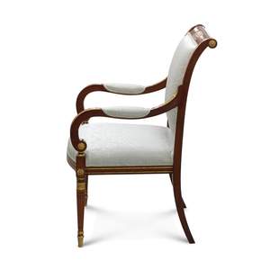 Silla de Comedor Clásica Europea Tapizada con Reposabrazos, Madera de Caoba Sólida para Uso en Hoteles y Apartamentos - Product Image 2