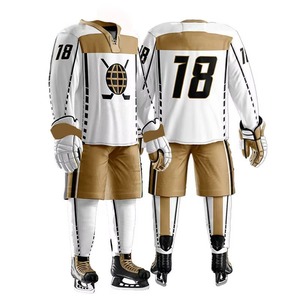 Men's High Quality Custom Printed Polyester Ice Hockey Jersey Free Design Sublimation Team Name Quick Dry Uniform Sportswear Set - Product Image 5