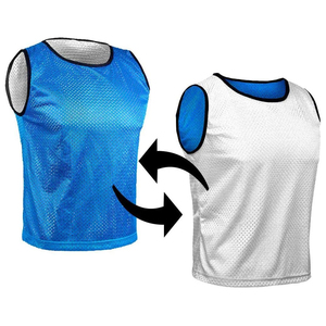 Gilet d'entraînement réversible en mesh blanc et orange, respirant, pour la pratique sportive - Product Image 6