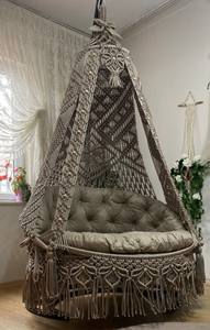 Macrame brown double swing <b>chair</b>,Garden macrame swing,Macrame <b>rocking</b> <b>chair</b>,Macrame round - Product Image 2