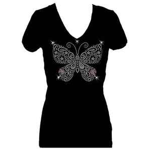 Camisetas de Mujer con Pedrería, Diseño Moderno, Algodón de Alta Calidad, Transpirables, Cómodas, Precio Bajo, Color Sólido - Product Image 2