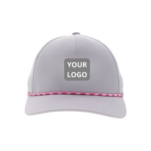 Custom Logo 5-Panel Performance Golf Hat with Rope Detail Laser Cut Holes Quick Dry Breathable <b>Snapback</b> <b>Cap</b> for Modern Golf Wear - Product Image 4