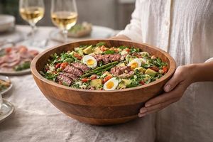 Bol de service moderne en bois, bol en bois pour servir les aliments, bols de service modernes, bol de service en bois d'acacia - Product Image 3