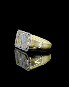 Mens Custom King <b>Ring</b> <b>Iced</b> Out VVS Moissanite Letter <b>Ring</b> 14k Gold Plated Hip Hop Bling <b>Ring</b> Personalized 3D Name <b>Ring</b> - Product Image 1