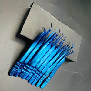 แหนบปลายแหลมสีฟ้าสำหรับต่อขนตาแบบมืออาชีพปรับแต่งได้ตามต้องการ - Product Image 2