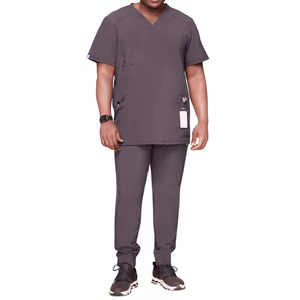 Conjunto de Uniforme Médico Gris Acero con Costuras Reforzadas, Uniforme de Hospital, Traje de Enfermería, Ropa de Trabajo para Clínica, Traje Profesional - Product Image 6