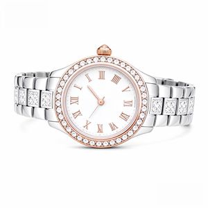 Montre en acier inoxydable de luxe avec diamants brillants en moissanite, collection hip-hop, mouvement automatique, montre sertie de diamants - Product Image 4