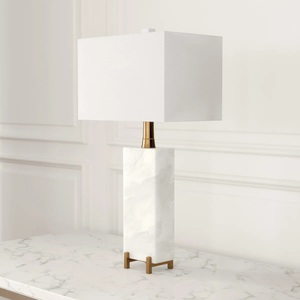 Luxury <b>Marble</b> <b>Table</b> Lamp With Sleek Rectangular Design Elegant Square Shade And Contemporary Interior Sophistication - Product Image 2