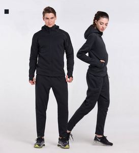 Ensemble de survêtement pour homme avec blocs de couleur, sweat à capuche à manches longues, poches latérales, pantalon à cordon de serrage, streetwear, tenue d'automne - Product Image 2