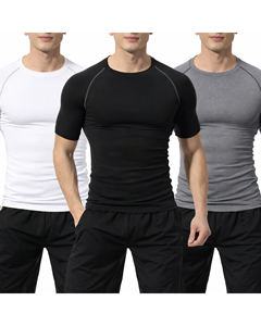 Camiseta Deportiva de Compresión para Hombre, Logotipo Personalizado, Secado Rápido, Transpirable, Ajuste Muscular, Ropa Deportiva - Product Image 5