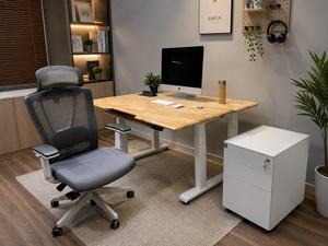 Ergonomic Extendable Modern <b>Adjustable</b> Standing <b>Desk</b> with Steel Top White Frame for Home <b>Office</b> & Living Room Use (DIY Assembly) - Product Image 4