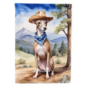 Lévrier Italien Cowboy Bienvenue Jardin Drapeau Multicolore Boîte Aux Lettres Décoratif Yard Drapeau Bannière Patio Illustration pour Parterres De Fleurs Drapeau - Product Image 1