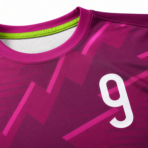 Ensemble de maillots de football pour hommes, rose, imprimé animal/léopard/floral, logo sur le devant, manches courtes, évacuation de l'humidité, 100% polyester, coupe athlétique - Product Image 6