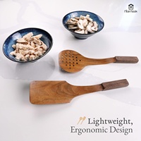 Nouvel Arrivage – Ensemble d'ustensiles de cuisine écologiques faits à la main en bois d'acacia – Spatules et spatules à retourner personnalisées, antiadhésives et résistantes à la chaleur – Diva