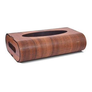 Rectangular Wooden Tissue Paper Box with <b>Sliding</b> Opening for Home Living Room Decor - Product Image 2