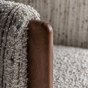 Fauteuil d'appoint scandinave de luxe en teck massif, fauteuil lounge de qualité supérieure avec dossier incurvé, confortable, pour la maison et l'hôtellerie - Product Image 5