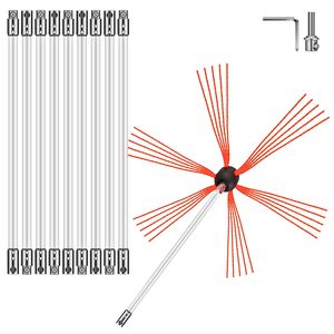 Kit de Limpieza de Chimeneas de 33 Pies con 10 Varillas Flexibles de Nailon, Cepillo para Chimenea de 394 Pulgadas, Juego de Herramientas y Accesorios para Limpieza de Chimeneas - Product Image 1