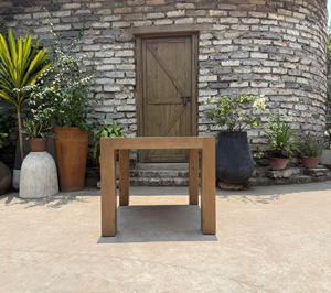 <b>Rustic</b> Brown Recycled <b>Wood</b> Oak <b>Table</b> Furniture for Home Use from VietNam Square Solid <b>Wood</b> <b>Dining</b> <b>Table</b>. - Product Image 1