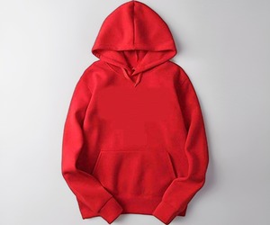 Sudadera con Capucha Roja para Hombre, Corte Regular, Felpa de Algodón, Informal, con Bolsillo Delantero, para Otoño - Product Image 4