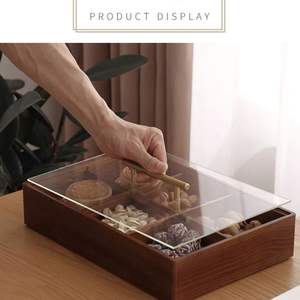 Handmade Wooden Acrylic Dry Fruit <b>Box</b> with Transparent Lid <b>Decorative</b> <b>Storage</b> Container for Gift Giving - Product Image 2