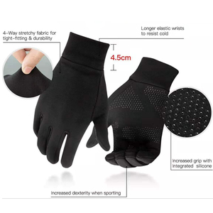 Gants de course, de cyclisme et de course à pied chauds et thermiques en polaire avec écran tactile, antidérapants, en gel de silicone personnalisé, très demandés - Product Image 2