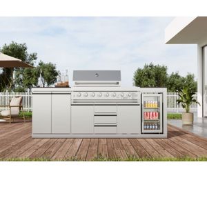 Fregadero Doble para Exteriores 830 con Encimera de Laca Negra y Base de Acero Inoxidable - Product Image 2