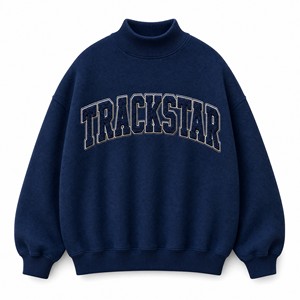 เสื้อสเวตเชิ้ตคอเต่าทรงโอเวอร์ไซส์สีส้มไหม้สำหรับผู้หญิง แต่งขอบยางยืดลายทาง แขนยาว สไตล์ลำลอง สตรีทแวร์ รับผลิตแบบ OEM ODM ขายส่ง - Product Image 1