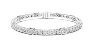 10K White <b>Gold</b> Diamond Bracelet Round Princess Cut 50 Stones Luxury Sparkle Wedding Party Fine Jewelry Elegant Gift Women - Product Image 5