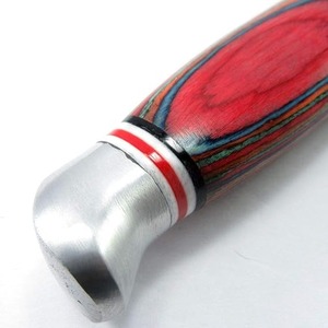 Cuchillo de Caza de Hoja Fija, Acero Inoxidable, Punta Caída, Mango de Madera, Funda de Cuero Negro - Product Image 2