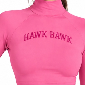 <b>Women</b> <b>Peach</b> Long Sleeve Yoga Crop <b>Top</b> Slim Fit Training Shirt Breathable Comfort Fit Flexible Training Style Custom Design - Product Image 4