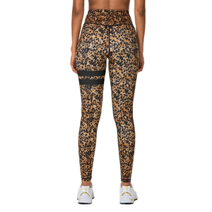 Leggings de sport personnalisés pour femmes, respirants, sexy, moulants, avec poche triangulaire unie à la taille, imprimé sublimation palmier - Product Image 3