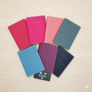 Liquidation : Étui de passeport fin en cuir souple italien Castello – Accessoire de voyage, portefeuille – Rouge, rose, fuchsia, violet, bleu marine, bleu sarcelle, bleu clair - Product Image 1