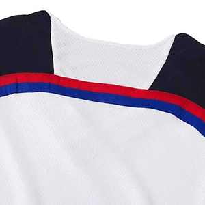 Maillot de basket-ball unisexe blanc avec bordure rouge/bleu marine, col en V, sans manches, séchage rapide, évacuation de l'humidité, polyester/coton, motif crâne - Product Image 3