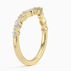 Bague Couronne en Argent Sterling 925 Plaqué Or avec Moissanite, Alliance Éternité de Luxe pour Mariage, Fiançailles et Anniversaire pour Femme - Product Image 3