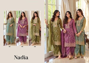 Designer Shimmer <b>Kurta</b> Palazzo Set Embroidery Work Elegant Traditional Ethnic Wear Readymade Outfit for Women Festive Look - Product Image 2