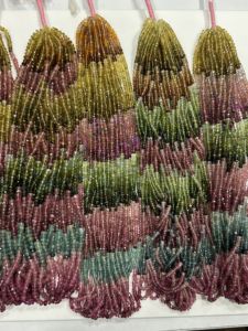 Lot de perles rondes facettées multi-tourmalines en gros au meilleur prix, brin de 16 pouces, 3-4 mm, perles de pierres précieuses en vrac pour la fabrication de bijoux - Product Image 5