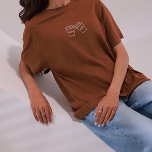 Camisetas de Bambú para Mujer al por Mayor, de Alta Calidad, OEM, Suaves, Lisas, Casuales, con Estampado, Color Rosa - Product Image 4