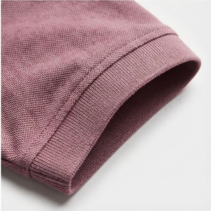 Men's <b>Purple</b> Short Sleeve Cotton Pique <b>Polo</b> <b>Shirt</b> Casual Anti-Wrinkle Solid Knitted Design Regular Fit - Product Image 6