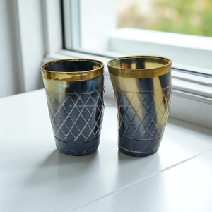 Rustic Handmade Eco-Friendly Polished Natural Horn Drinking Mug for <b>Whiskey</b> and Beer - Product Image 4