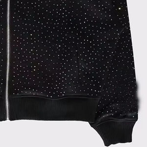 Veste sweat à capuche zippée pour homme, personnalisable, en gros, avec strass, à fermeture éclair intégrale - Product Image 6