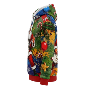 Pull à Capuche de Noël en Gros, Style Pull Moche Amusant, Imprimé Arbre de Noël et Chapeau de Père Noël, Confortable pour Hommes et Femmes, Commande en Gros, Marque Privée - Product Image 4