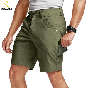 Shorts utilitaires extensibles pour hommes, shorts décontractés légers à séchage rapide, shorts cargo de randonnée et de golf avec poches zippées - Product Image 1