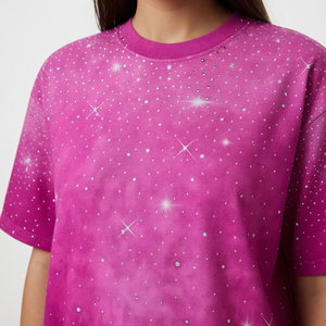 Pink Oversized Short Sleeve T-<b>Shirt</b> With <b>Star</b> Dot Pattern Digital Print Knitted Fabric Men's Casual Style O-Neck Design t-<b>shirts</b> - Product Image 6