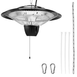Riscaldatore Elettrico a Infrarossi da Esterno 1500W con Protezione IP34, Cavo Regolabile da 60 cm, Spina AU per Uso Giardino - Product Image 1