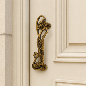 Poignée de porte décorative en laiton massif SHUBHAM, style paon, antique, vintage, quincaillerie pour meubles - Product Image 2