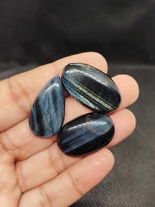 Pierres d'agate œil de tigre naturel ovales cabochon pour bijoux - Product Image 3