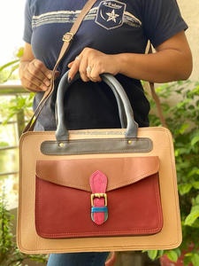 Bolsos de mano de cuero reciclado personalizados de alta calidad, bolso de diseñador de lujo y bolso de cuero colorido para mujer - Product Image 2