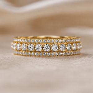 แหวนเพชร CVD Lab Diamond X รุ่น Rose & White Gold ประดับเพชรแบบ Pave |   ผู้ผลิตเครื่องประดับชั้นดีแบบ OEM ODM - Product Image 2