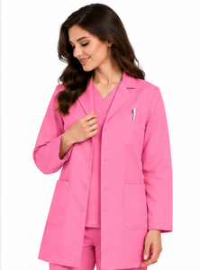 Bata de Laboratorio Ligera Blanca de Verano de Manga Corta para Médicos y Personal de Laboratorio, Uniforme Médico Transpirable de Algodón y Poliéster - Product Image 5